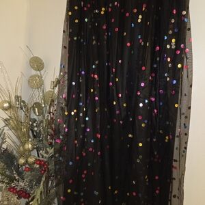 Fun & Whimsical Multi-Colored Rainbow Polka Dot Tulle Midi Skirt - Party Ready